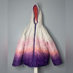 Eddie Bauer Puffer Jacket Ombre Reversible Full Zip Coat Kids fair condition